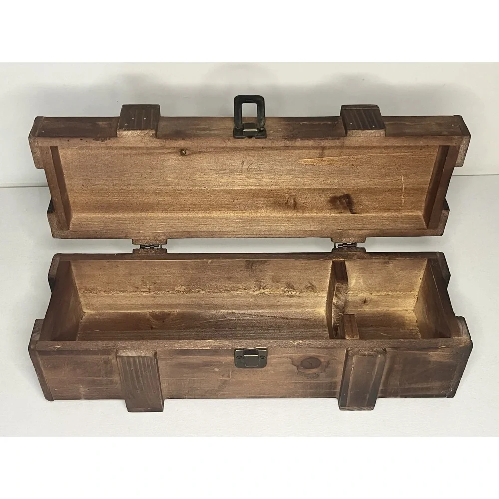 Mr And Mrs Wine Gift Box Wooden Rustic‎ Wedding Favors 13 Inch X 3.5 Inch